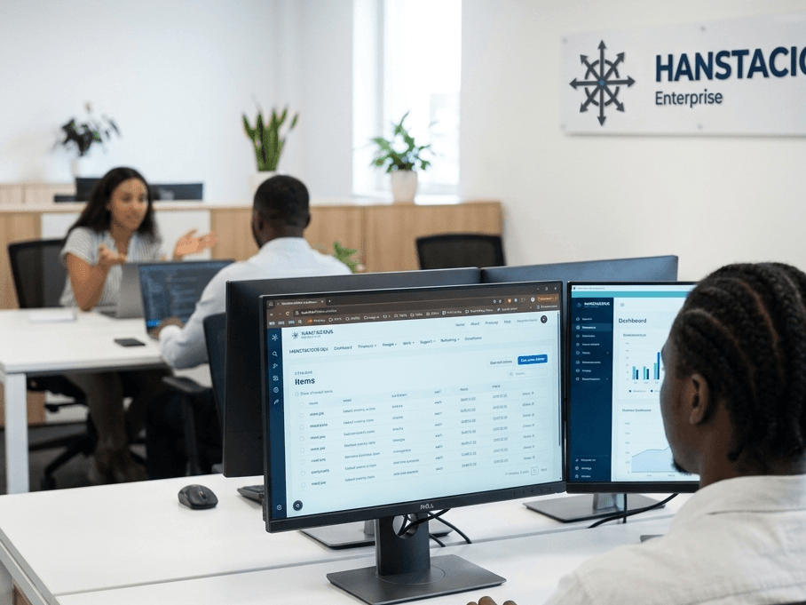 HANSTACIOUS Enterprise team at the office